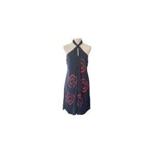 Rory Beca Black and Red Patterned Halter Dress